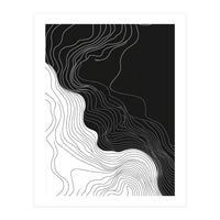 Abstract Black And White Wavy Lines Flowing  (Print Only)