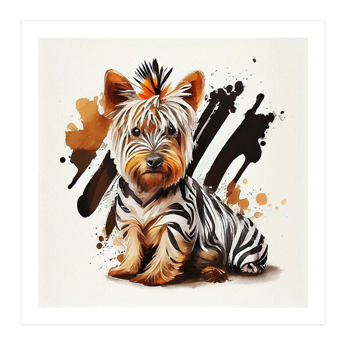Watercolor Yorkshire Terrier Dog (Print Only)