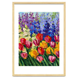 Vibrant Summer Tulip Garden Oil Painting thumbnail