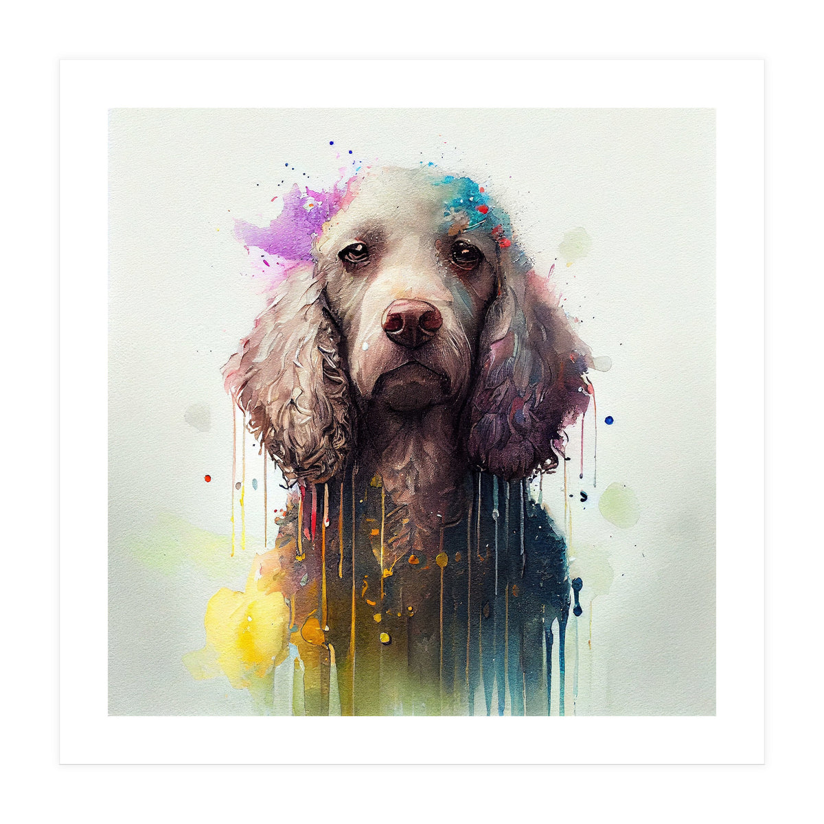 Watercolor Poodle Dog (Print Only)