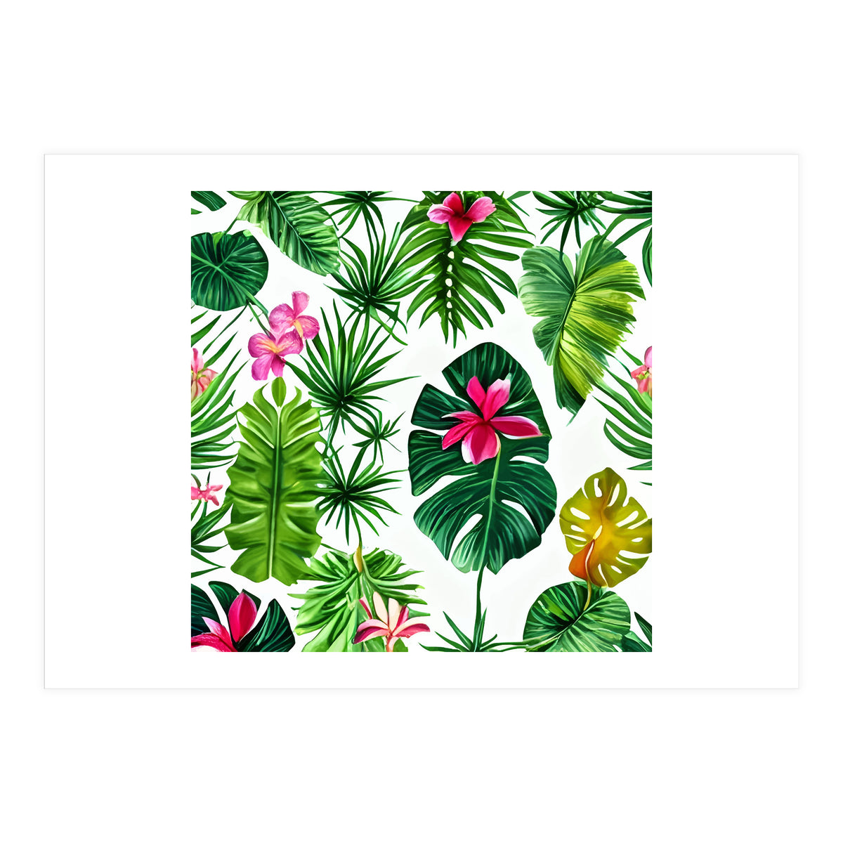The Tropic, Banana Leaves Tropical Jungle Botanical, Palm Plants Monstera Nature, Bohemian Plants Floral (Print Only)