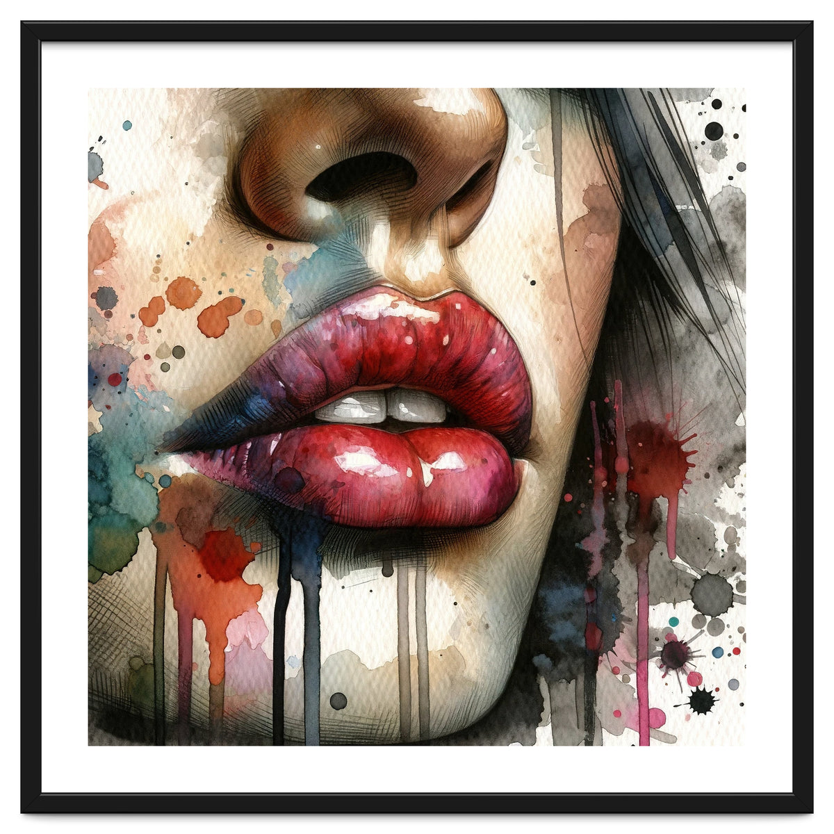 Watercolor Women Lips #1