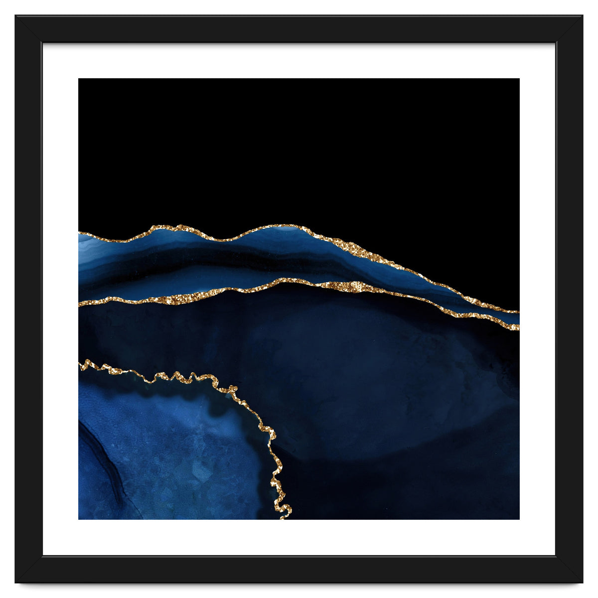 Navy & Gold Agate Texture 05