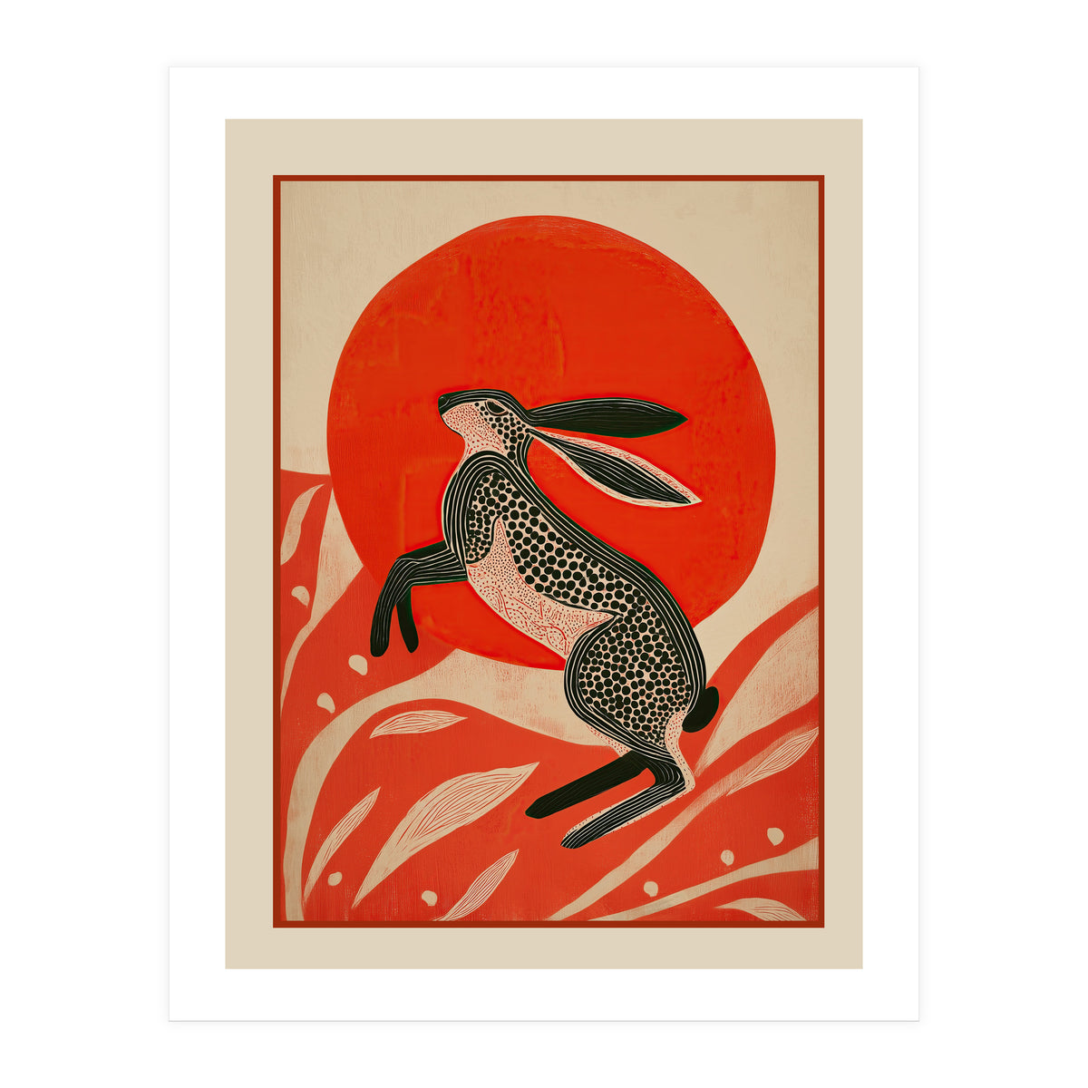 Hare And The Red Sun (Print Only)