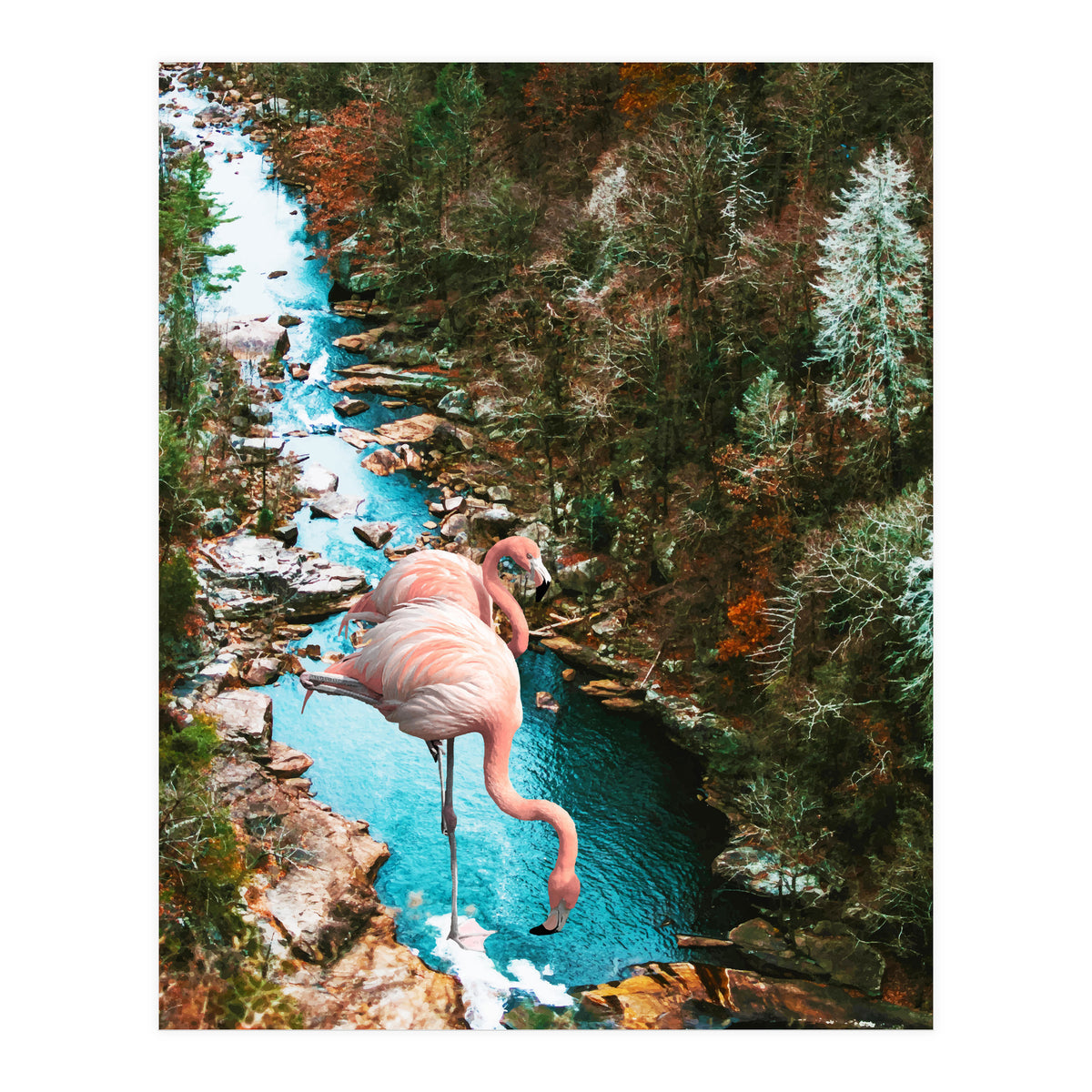 Flamingo Forest #society6 #decor #buyart (Print Only)