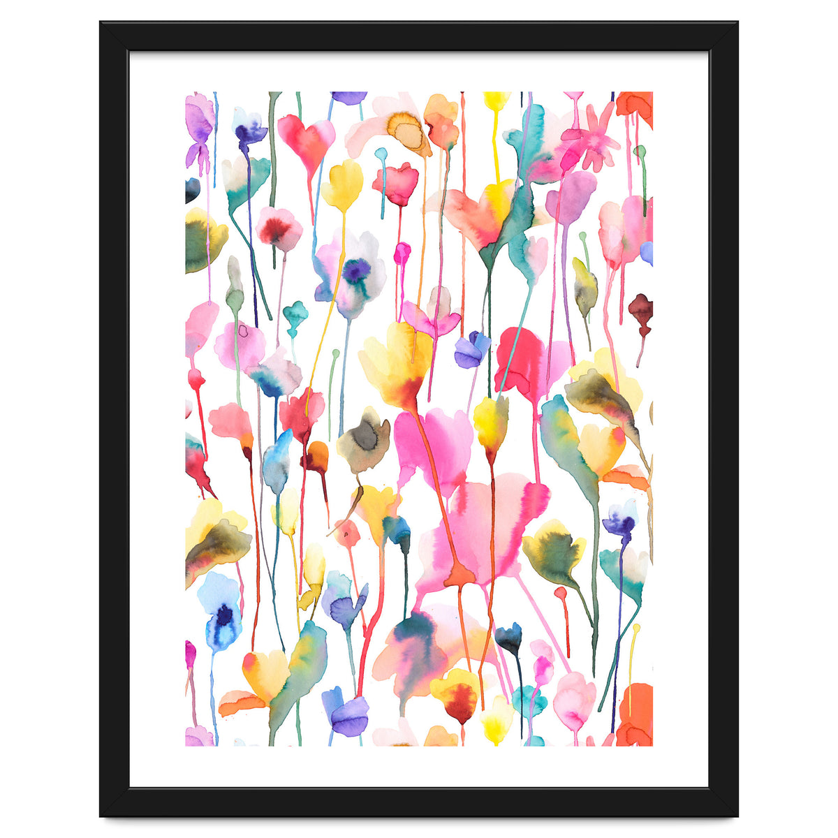 Watercolour Colourful Wild Flowers
