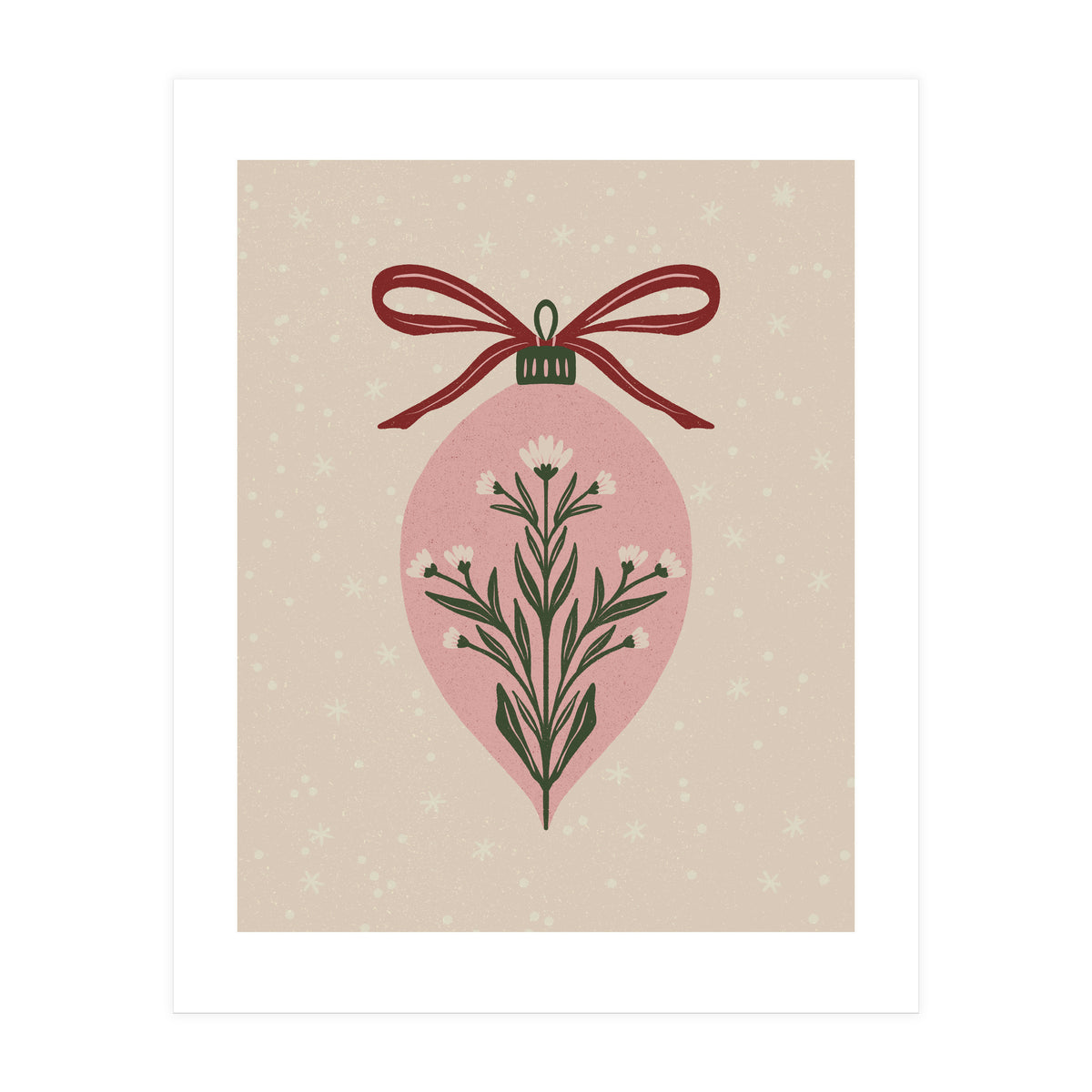 Christmas Floral Globe (Print Only)