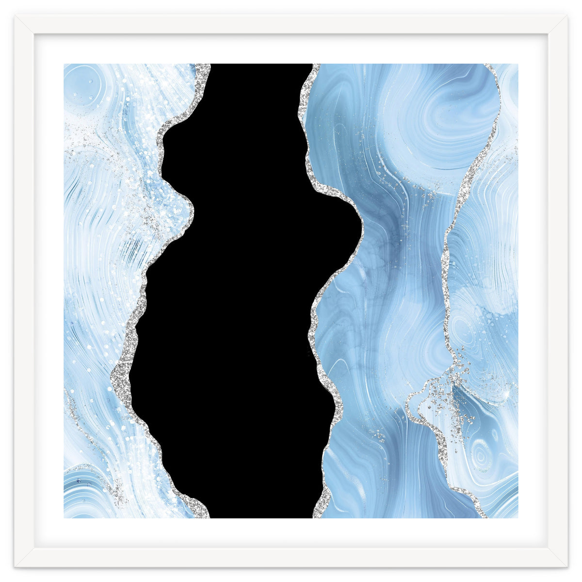 Blue & Silver Agate Glitter Texture 02