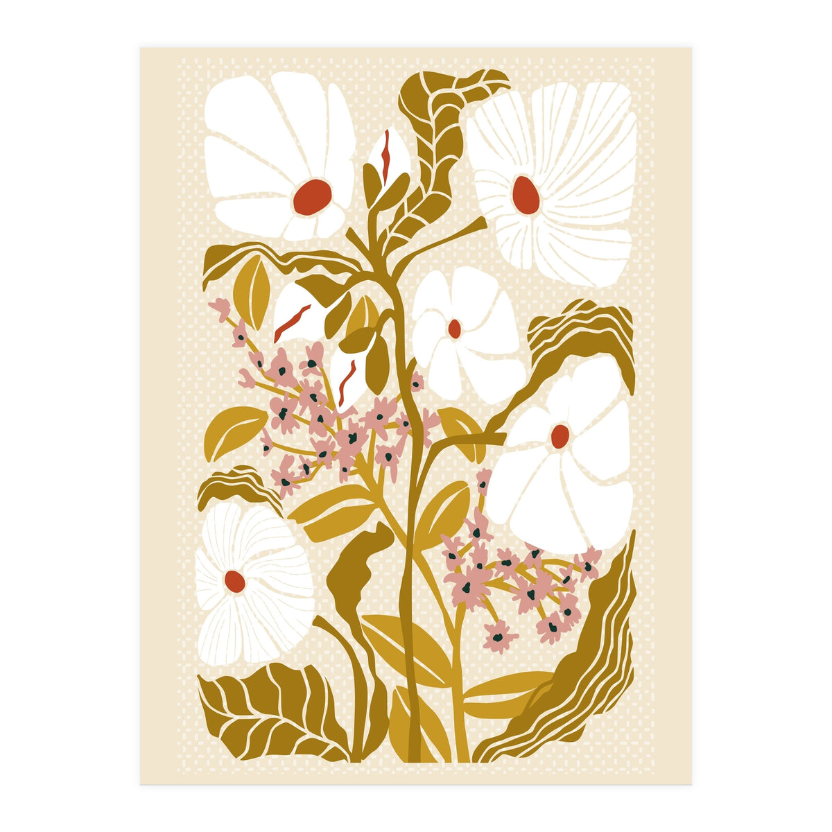Klimt Flowers Earthy Colors (Print Only)