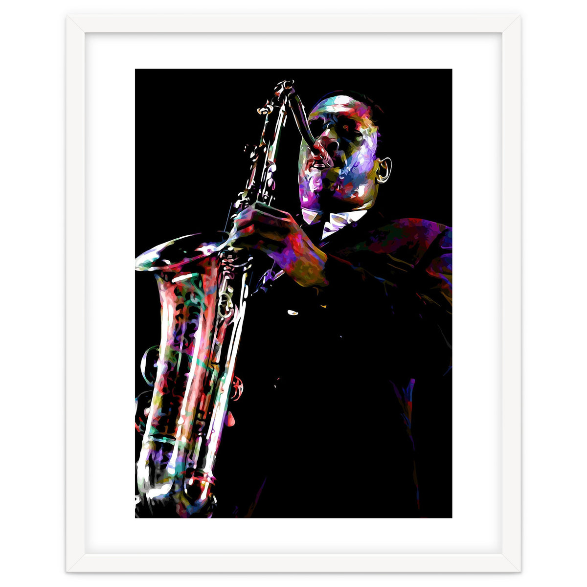 John Coltrane American Jazz Saxophonist Colorful