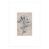 Leaf Beige and Blue Art Print (Print Only) thumbnail