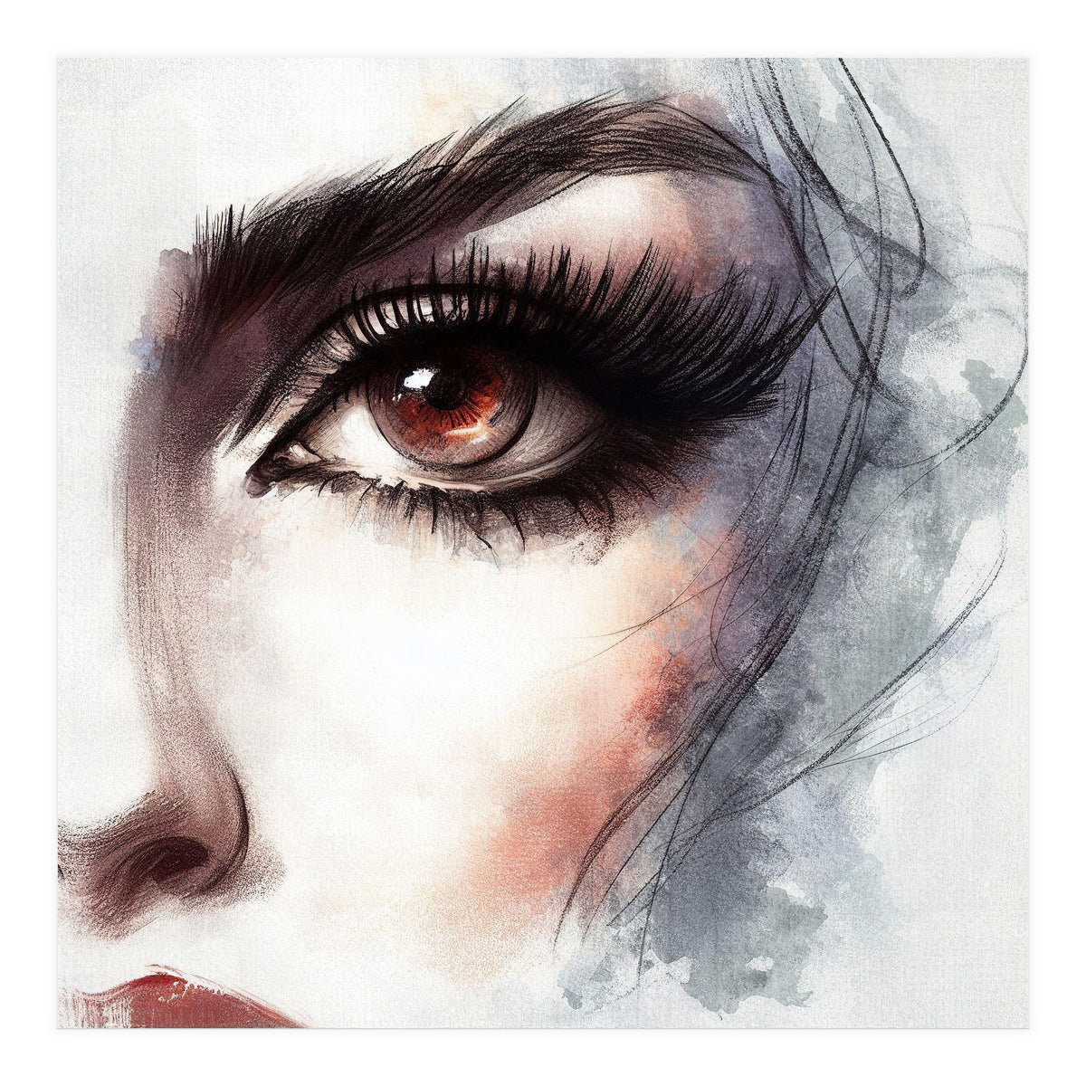 Amber Eye Portrait Fragment (Print Only)