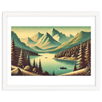 Vintage Alpine Lake Poster
