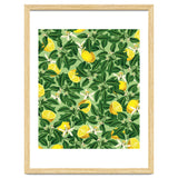 Lemonade Garden, Green Fresh Lemon Botanical Illustration, Vibrant Summer Tropical Fruit Nature thumbnail