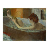Woman in bath, sponging her leg. Pastel, 1883-84   19.7 x 41 cm. (Print Only) thumbnail