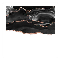 Black & Rose Gold Agate Texture 05  (Print Only)