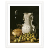 Luis Egidio Meléndez: 'Still Life with Small Pears, Bread, White Pitcher, Glass Bottle, and.., 1760. thumbnail