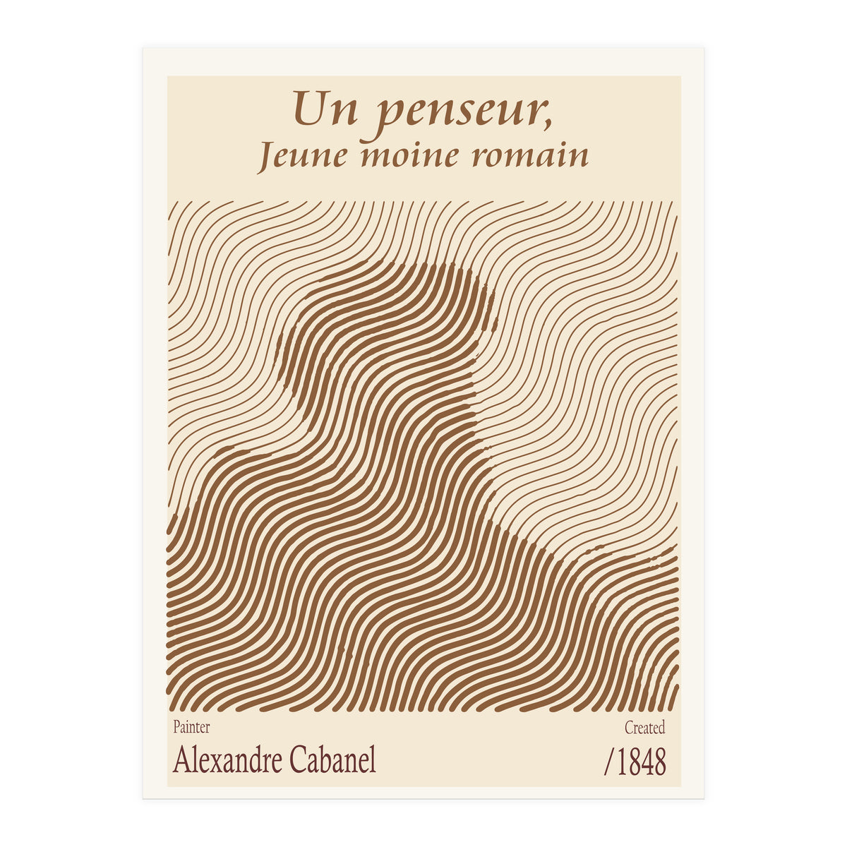Un Penseur, Jeune Moine Romain – Alexandre Cabanel (1848) (Print Only)