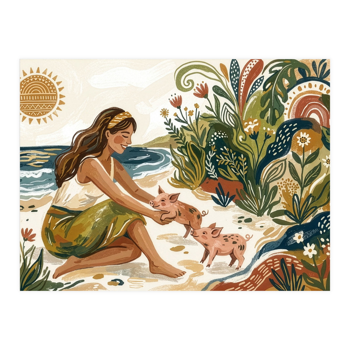 Playful Pigs Paradise (Print Only)