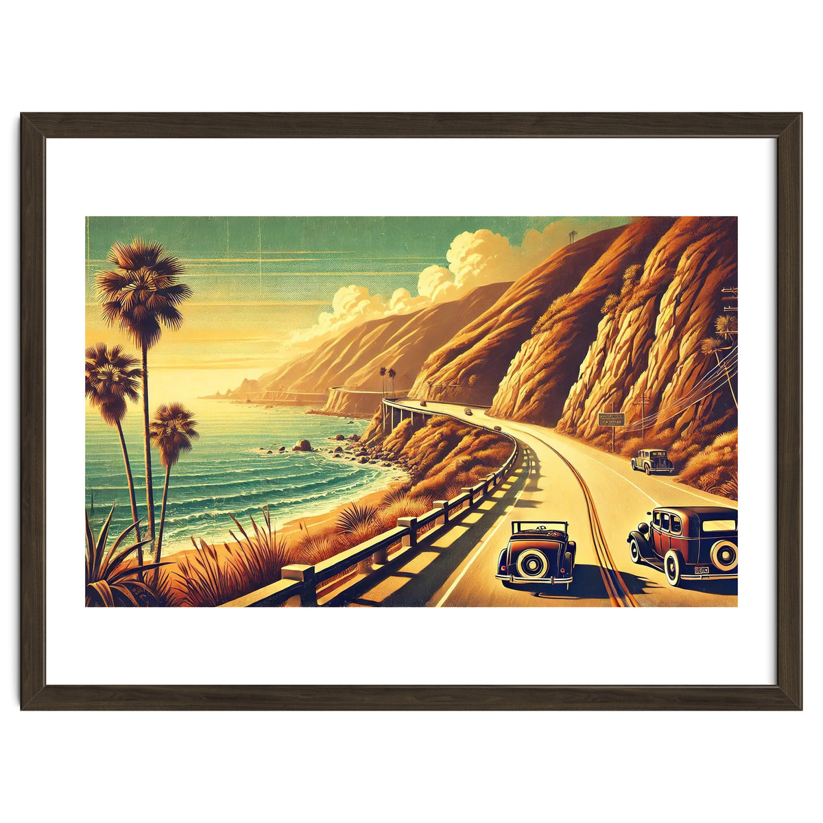 Vintage Coastal Road Journey Poster