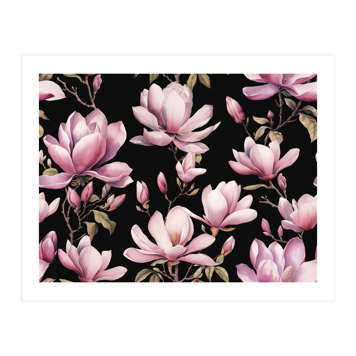 Magnolia Spring Romance Black (Print Only)