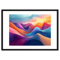 Vibrant Abstract Flowing Peaks Art