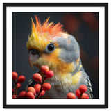 Close Up Of A Cockatiel Parrot With Orange Crest thumbnail