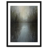 Ethereal Rainy Lake Forest Oil Painting thumbnail