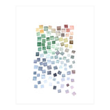 Watercolor Geometric Square Shapes Blue (Print Only) thumbnail