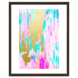 Meraki, Abstract Gold Painting, Colorful Graphic Design, Golden Pink Blue Eclectic Luxe Illustration thumbnail