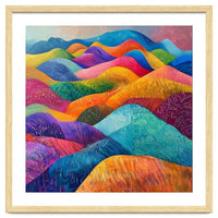 Vibrant Rainbow Rolling Hills Landscape