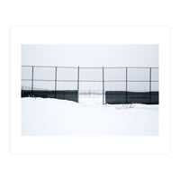 The entrance gate of the snow-covered baseball field (Print Only)