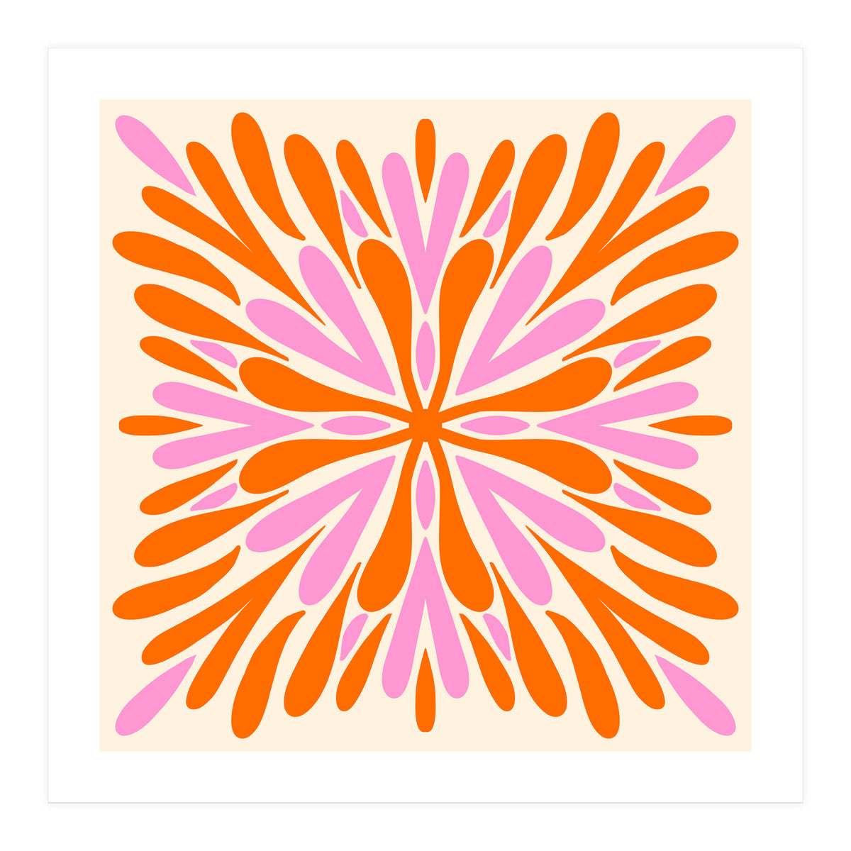 Symmetry Petals - pink and orange (Print Only)