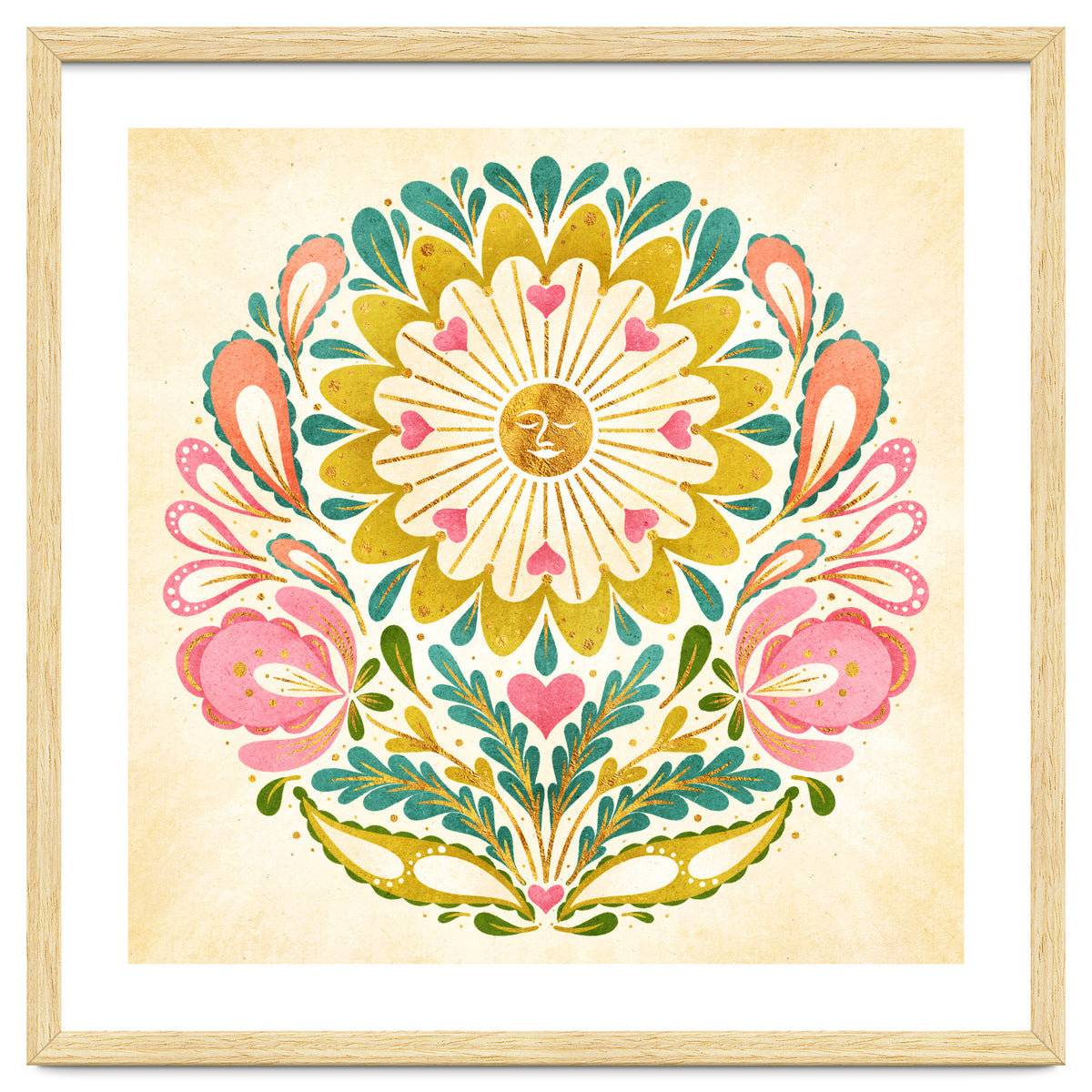 Solar Folk Art Mandala