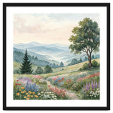 Serene Mountain Meadow Watercolor Landscape thumbnail