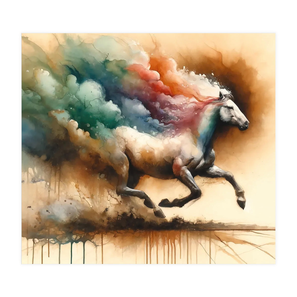 Galloping Horse Color Burst (Print Only)