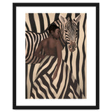 Woman And Zebra In Bold Stripes thumbnail