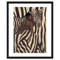 Woman And Zebra In Bold Stripes