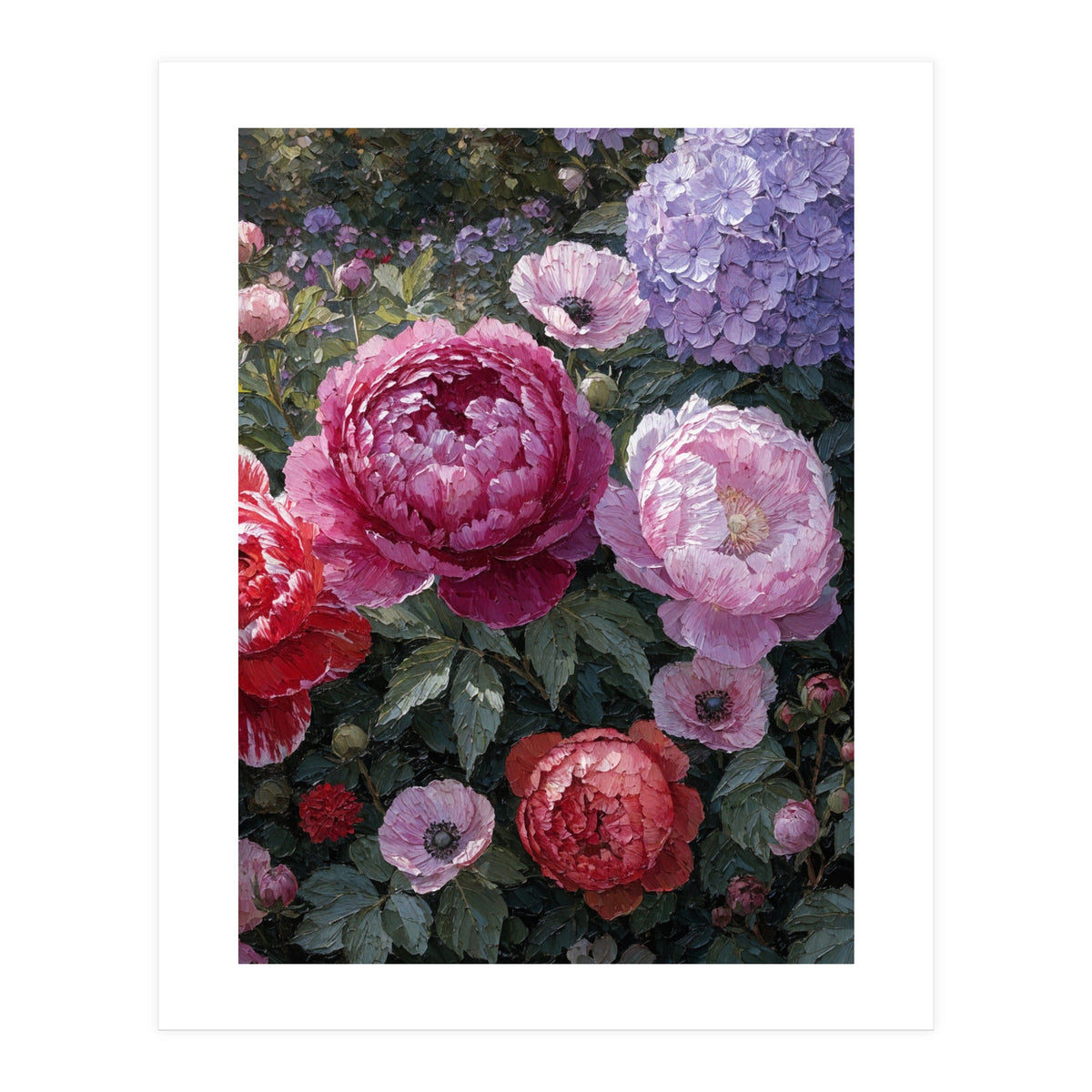Overflowing Abundance: A Textural Impasto Oil Painting (Print Only)