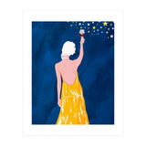 Pour Me Some Magic, Moon Stars Night Sky, Bohemian Woman Positivity Hope Miracle, Wine Holidays New Years Eclectic Gifts (Print Only) thumbnail