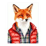 Dapper Fox Portrait Puffer Wild Fashion  (Print Only) thumbnail