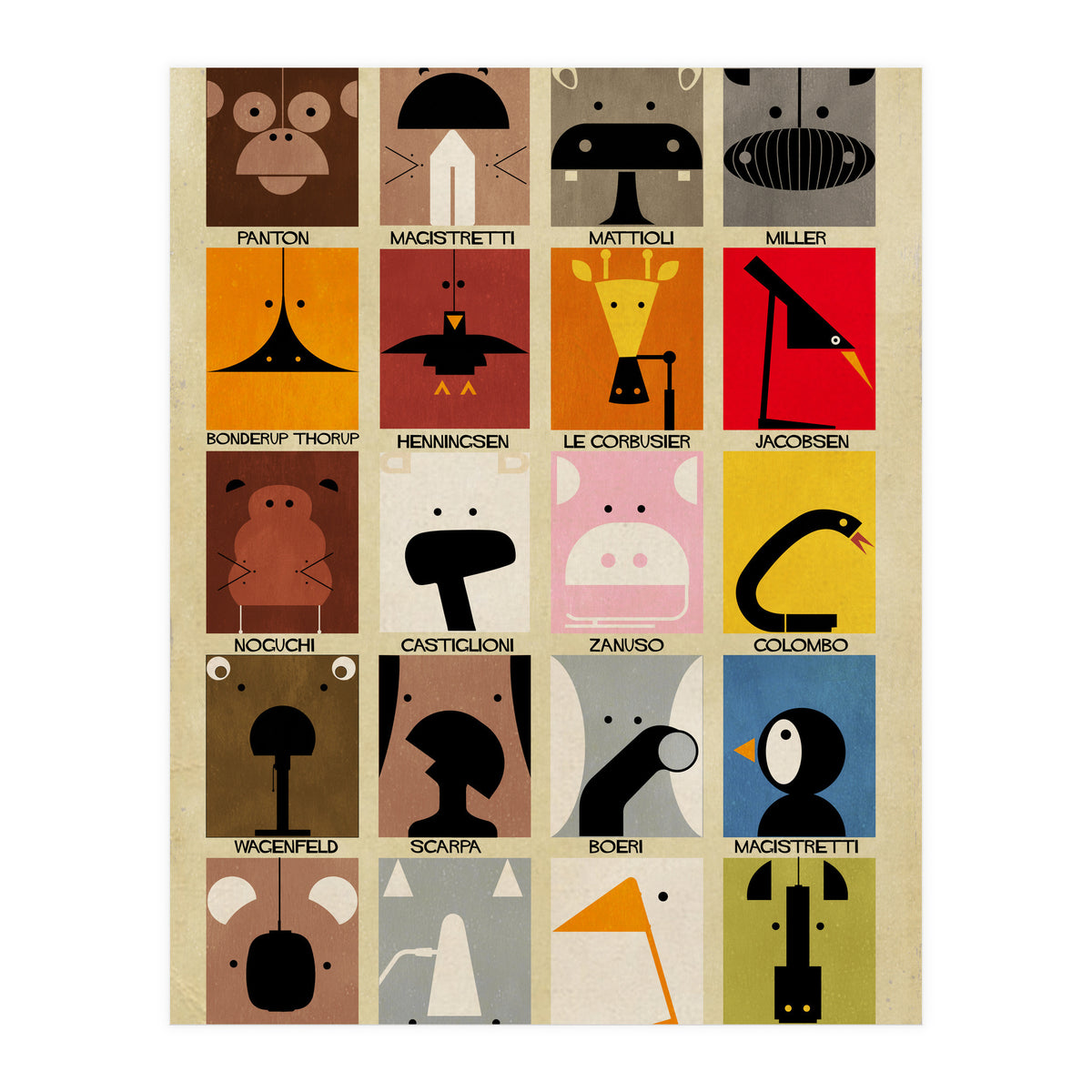 Zoo Lamp Animals (Print Only)