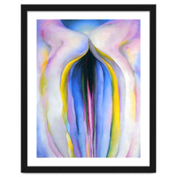 Georgia O’Keeffe – Grey Line with Black, Blue and Yellow (1923) | Elegant Abstract Modernist Composition with Bold Color Contrast