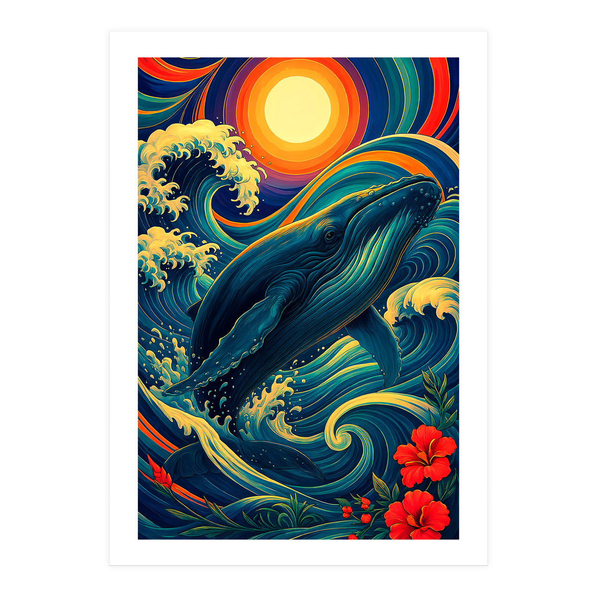 Whale Ocean Wave (Print Only)