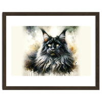 Majestic Long Haired Cat Portrait