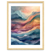Abstract Fluid Mountain Landscape Art