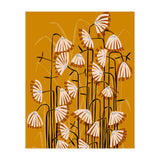 Linocut Flower Meadow Mustard Yellow (Print Only) thumbnail