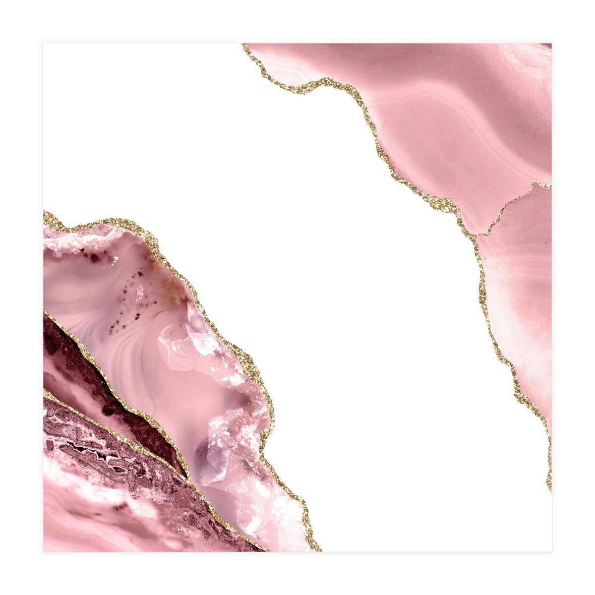 Blush & Gold Agate Texture 06 (Print Only)