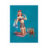 Pinup Girl Bathing A Dog (Print Only) thumbnail
