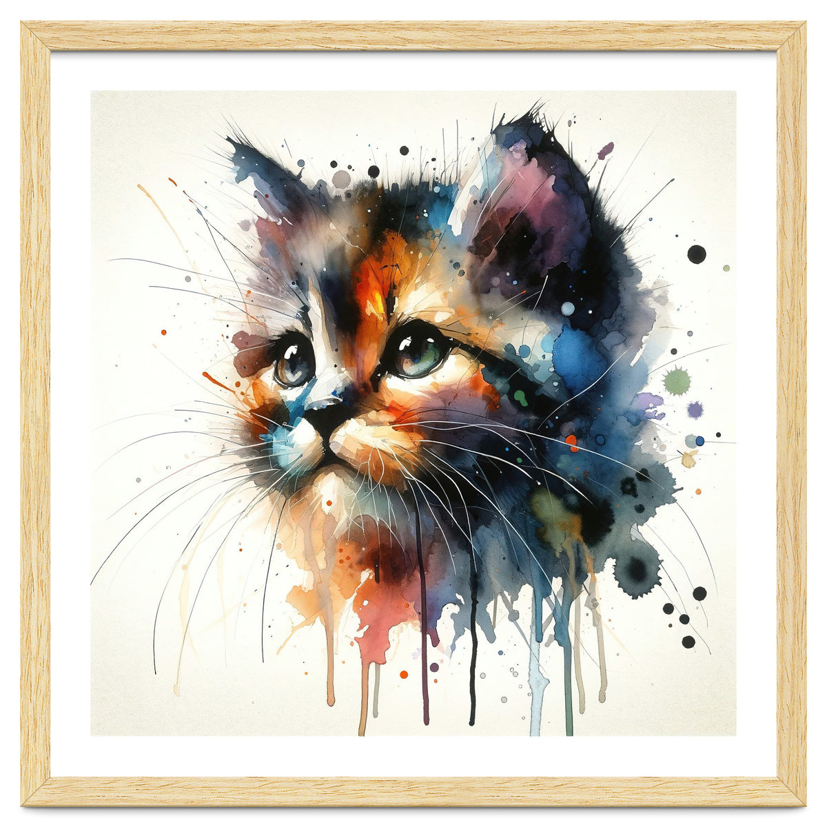 Colorful Kitten Portrait